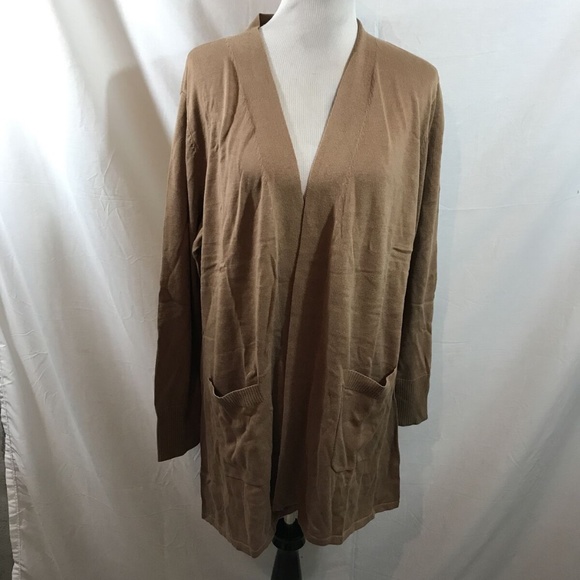 Isaac Mizrahi Sweaters - Isaac Mizrahi Live brown long sleeve open front cardigan- womens 1X, NWT.